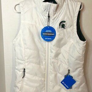 Columbia Women’s Green/White Michigan State Full Zip Reversible Puffer Vest - M